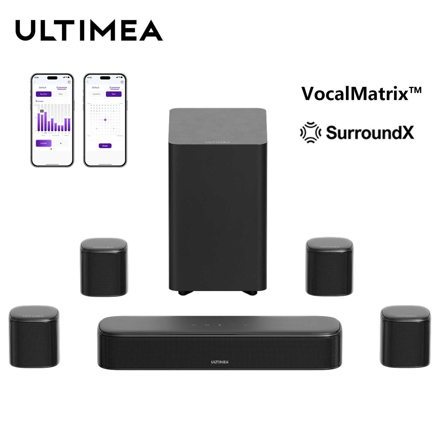 Home Cinema Ultimea - ULTIMEA 7.1ch Sound Bar with Subwoofer,