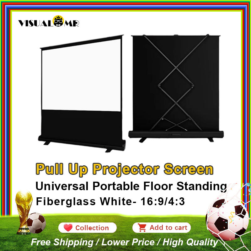 Home Cinema Projector - Portable Projector Screen Pull Up 60-120inch